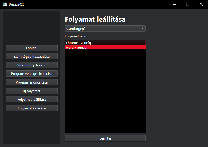 Folyamat leállítása